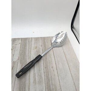 Vintage Slotted Spoon With Black Handle Japan 12"